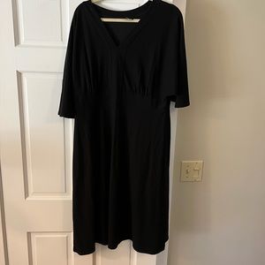 Vintage Eileen Fisher Black Wool Blend Empire Waist Dress~ XL